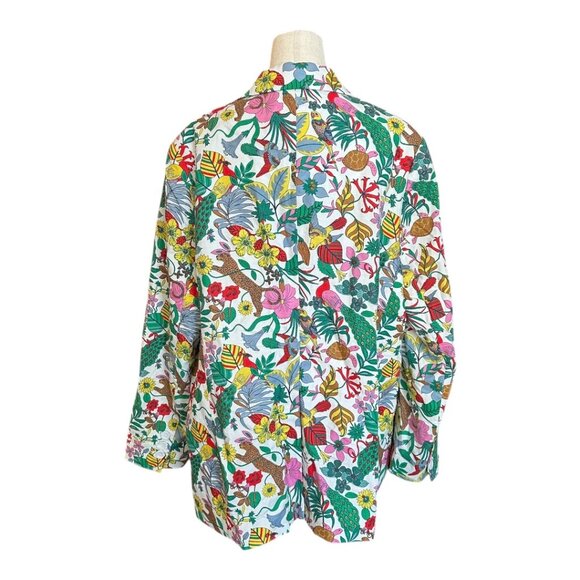 Boden NWOT Thea Wildlife Jungle Floral Linen Blazer Jacket Multicolor - Picture 8 of 12